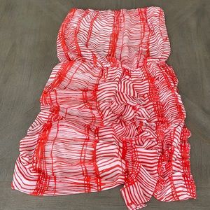 THML ruched strapless dress size L flattering fit